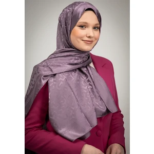 Kamer Scarf Parlak Jakar Şal Geometrik Desen Lila Renk