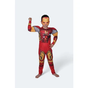 Kaslı Demir Adam Ironman Kaslı Dolgulu Çocuk Kostüm Maskeli
