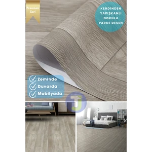 Kendinden Yapışkanlı Dokulu Parke Desen Premium Zemin Mutfak Duvar Dolapkaplama 60 cm  x 300 cm