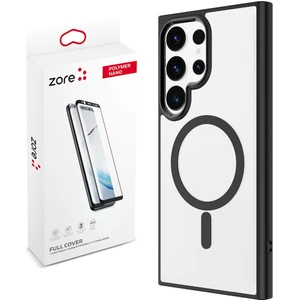 Samsung Galaxy S24 Ultra Kılıf Magsafe Şarj Özellikli Zore Krom Magsafe Silikon Kapak + Nano Ekran Koruyucu