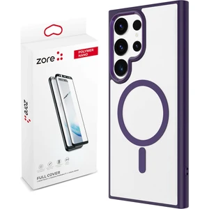 Samsung Galaxy S24 Ultra Kılıf Magsafe Şarj Özellikli Zore Krom Magsafe Silikon Kapak + Nano Ekran Koruyucu