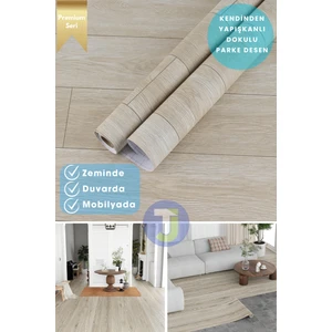 Kendinden Yapışkanlı Dokulu Parke Desen Premium Zemin Mutfak Duvar Dolapkaplama 60 cm  x 300 cm