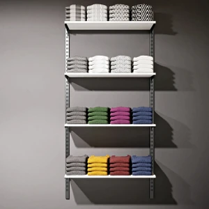 30 x 60 Duvara Monte 4 Katlı Ahşap Raf Sistemi & Dekoratif Kiler Rafı & Dekoratif Giyim Odası Rafı Siyah