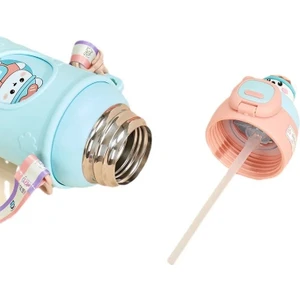 Pipetli Çift Katmanlı Hem Sıcak Hem Soğuk Muhafazalı Termos Sportif Matara