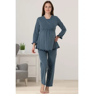 Antrasit Hamile Lohusa Pijama Takımı