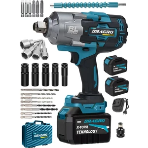 Alman Pro 1200 Nm Kademeli Yüksek Torklu Somun Bijon Sökme  Matkap Akülü Vidalama Kömürsüz Motor