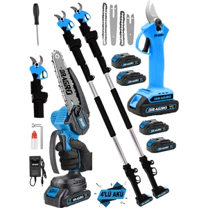 Alman 598 Vf 20 Ah 2 Li Set 4 Akülü Çift Teleskop Şarjlı Ağaç Dal Kesme Budama Makası Testere M