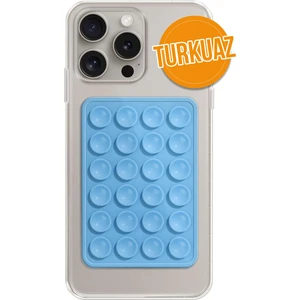 Silikon Vakumlu Telefon Tutucu Araba, Mutfak Tezgahı, Güçlü Vantuzlu Kaymaz Turkuaz