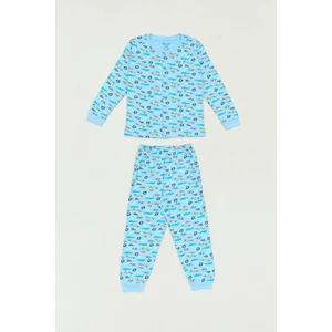 Araba Baskılı Çıtçıtlı Erkek Çocuk Pijama Takımı