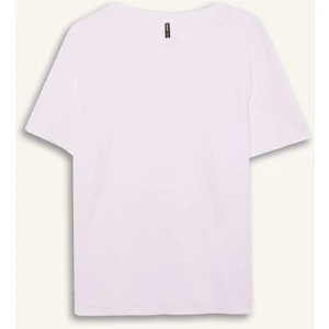 Regular Fit Bisiklet Yaka Basic Düz Penye Kısa Kollu Beyaz Tişört W9584AZ25SP