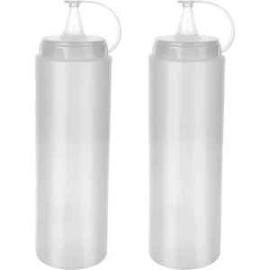 Home 2 Adet Sos Şişesi 700 ml Plastik Yağlık Sirkelik Ketçap Mayonez Sızdırmaz Sosluk Yağdanlık,bpa Içermez (Şeffaf)