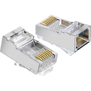 50 Adet - Cat5 Cat6 Metal Konnektör Jack 8P8C RJ45 Ağ Bağlantı Konnektörü