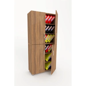 3G Tasarım Modüler Dört Kapaklı Çok Amaçlı Ofis Dolabı Evrak Dolabı 3G-039-KD-CEVİZ/90x37x190h