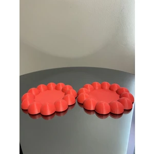 Bubble 2'li Dekoratif  Tabak Sert Plastik Takı Tabağı Bardak Altlığı