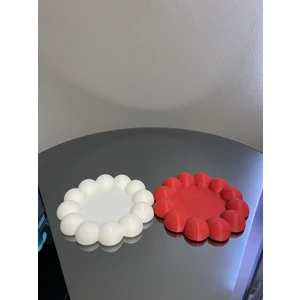 Bubble 2'li Dekoratif  Tabak Sert Plastik Takı Tabağı Bardak Altlığı