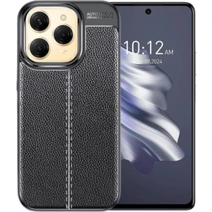 Tecno Spark Go 2024 Uyumlu Silikon Kılıf Deri Desenli Darbe Emici Autofocus Kapak