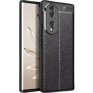 Honor 70 Uyumlu Silikon Kılıf Deri Desenli Kamera Korumalı Darbe Emici Autofocus Kapak