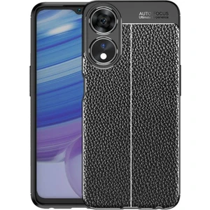 Oppo A38 Uyumlu Silikon Kılıf Deri Desenli Kamera Korumalı Darbe Emici Autofocus Kapak