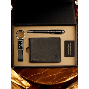 1.sınıf İşçilik Lüks Hakiki Gerçek Deri Premium Kalite Özel Hediye Lüks Kutulu Hediye Paketli Gerçek Deri Erkek Cüzdan Kalem Anahtarlık Set
