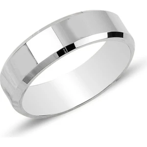 Moda Gümüş Evi 925 Ayar Gümüş 5 mm Pahlı Erkek ve Kadın Gümüş Alyans Söz Nişan Yüzüğü