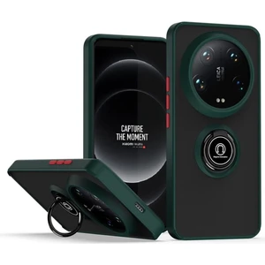 Xiaomi Mi 13 Ultra Uyumlu Kılıf Standlı Kamera Korumalı Kenarları Renkli Yüzüklü Sert Silikon Kapak