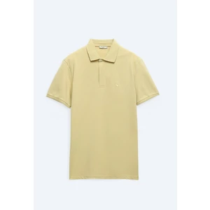 Limon Küfü Düz Polo Yaka %100 Pamuk T-Shirt