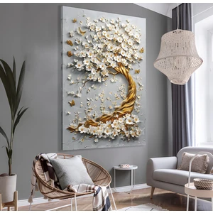Emya Home Gold Ağaç Kanvas Tablo