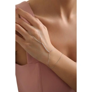 925 Ayar Gümüş Rodyum Kaplama Zirkon Taşlı Çubuk Model Şahmeran Bileklik