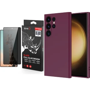 Samsung Galaxy S25 Ultra Kılıf Zore Mara Lansman Kapak + Rika Premium Privacy Temperli Cam Ekran Koruyucu