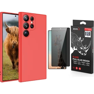 Samsung Galaxy S25 Ultra Kılıf Zore Mara Lansman Kapak + Rika Premium Privacy Temperli Cam Ekran Koruyucu