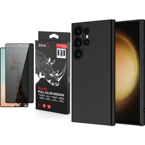 Samsung Galaxy S25 Ultra Kılıf Zore Mara Lansman Kapak + Rika Premium Privacy Temperli Cam Ekran Koruyucu