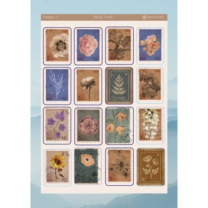 Miray Craft VİNTAGE TEMALI 12*17 CM STİCKER/BULLET JOURNAL, SCRAPBOOK, PLANLAYICI, AJANDA İÇİN