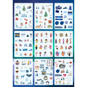Miray Craft 9'LU KIŞ TEMALI 12*17 CM STİCKER SETİ/BULLET JOURNAL, SCRAPBOOK, PLANLAYICI, AJANDA İÇİN