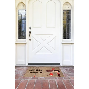 Napoli Home Baskılı Kaymaz Taban Silinebilir  Kapı Önü Paspası (40X60CM),PASPAS-25-KIRMIZI,