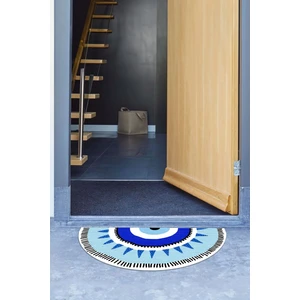 Napoli Home Nazar Boncuklu Baskılı Kaymaz Taban Silinebilir  Kapı Önü Paspası (40X60CM),PASPAS-03-MAVİ,