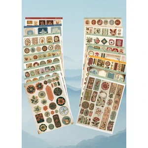 Miray Craft 17'Lİ VİNTAGE TEMALI 12*17 CM STİCKER SETİ/BULLET JOURNAL, SCRAPBOOK, AJANDA, PLANLAYICI İÇİN