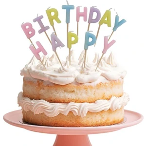 Pasta Mumu Makaron Renkli Happy Birthday Harf Mum Seti