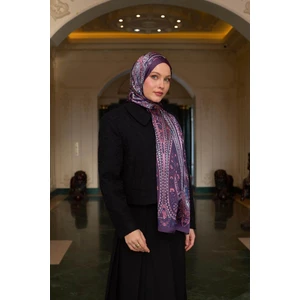 Patlıcan Mor Hint Vual Şal -  5009-15