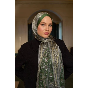 Haki Yeşil Hint Vual Şal -  5009-13