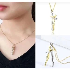 By Dilek Çetin acessorry gold kaplama çift sarılan kolye