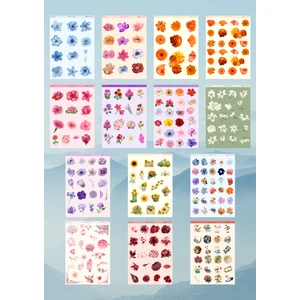 Miray Craft 14'LÜ ÇİÇEK TEMALI 12*17 CM STİCKER SETİ/BULLET JOURNAL,SCRAPBOOK, PLANLAYICI, AJANDA, DEFTER İÇİN