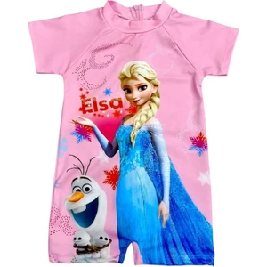 Arya Nisa Kids Kız Çocuk Elsa Karakterli Tulum Mayo ve Bone Takım