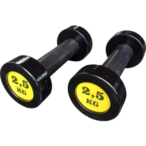 2x2.5 kg Çelik Dumbell Siyah Gövde Sarı Yazı B-3r Model