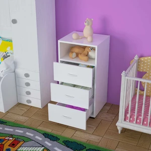 Modilayn Irmak 45 cm Dar 3 Çekmeceli Şifonyer, komidin