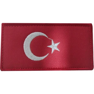 Single Sword Bayrak Nakış Patch - Peç 10 cm x 4,5 cm Siyah