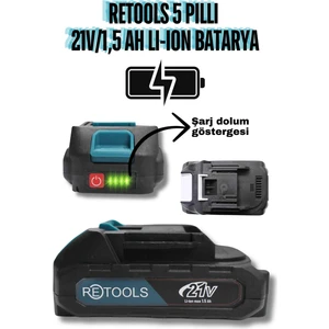 5 Pilli Li-Ion Batarya 21V/1.5AH Mavi