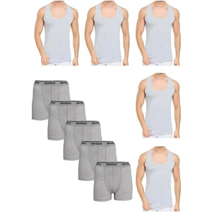 10 Parça Atlet ve Boxer Takımı 5 Gri Boxer 5 Atlet