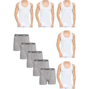 10 Parça Atlet ve Boxer Takımı 5 Gri Boxer 5 Atlet