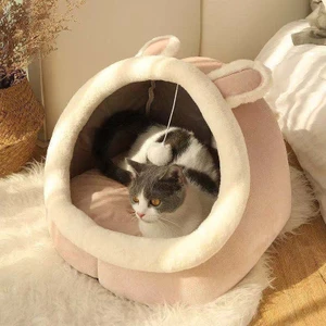 Dört Mevsim Evrensel Yarı Kapalı Sarılı Sevimli Sıcak Kedi Yuvası (Yurt Dışından)