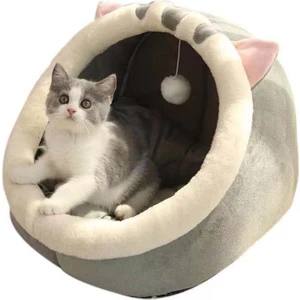 Dört Mevsim Evrensel Yarı Kapalı Sarılı Sevimli Sıcak Kedi Yuvası (Yurt Dışından)